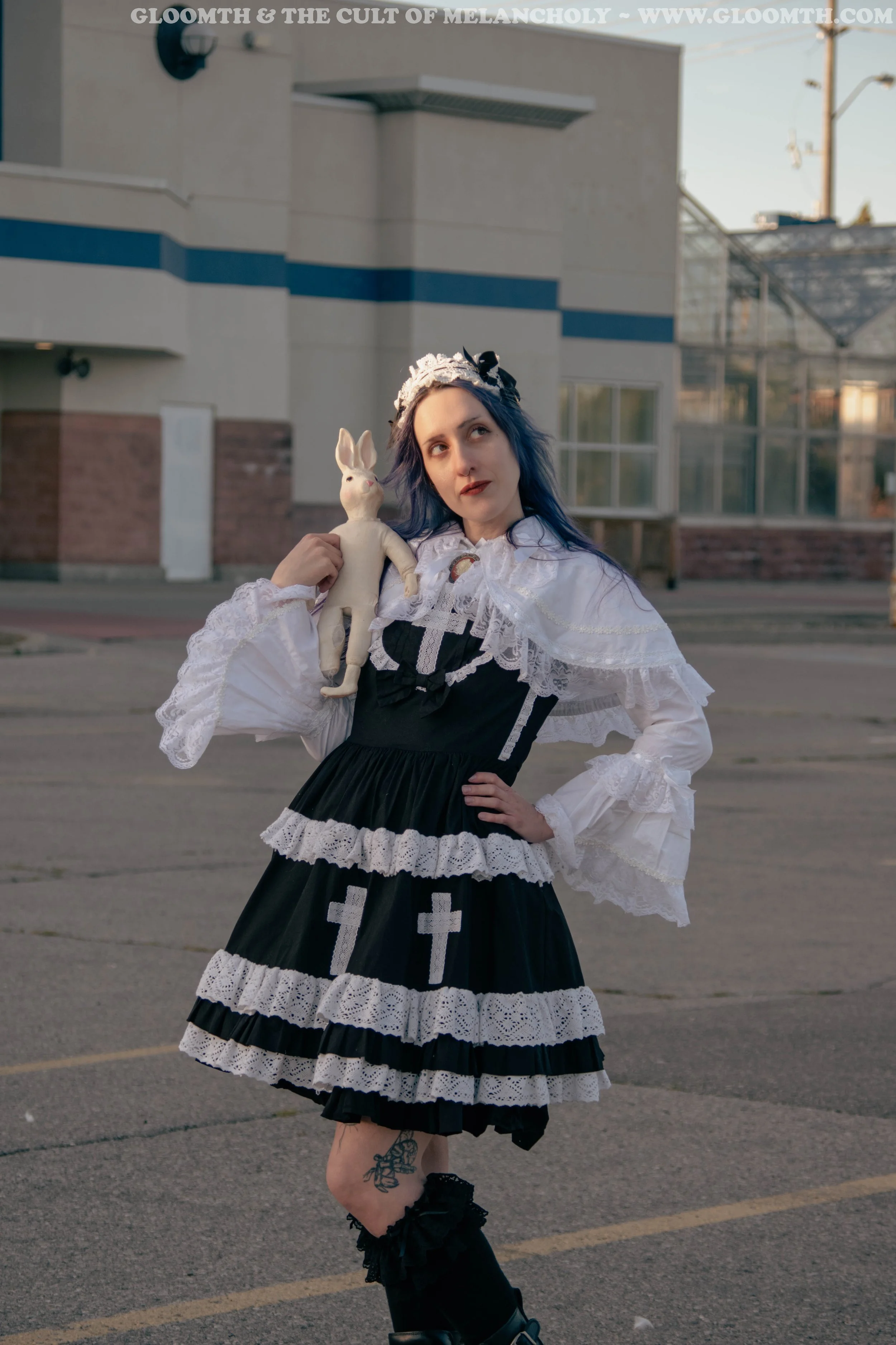 Church Gothic Lolita Jumperskirt with Lace Crosses — Gloomth
